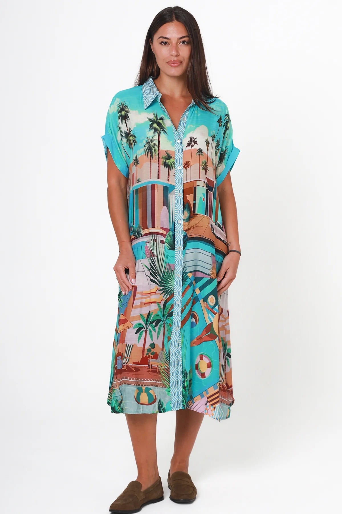 Pool Side Button Up Maxi Dress