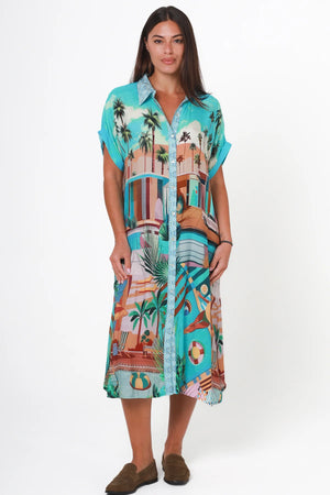 Pool Side Button Up Maxi Dress