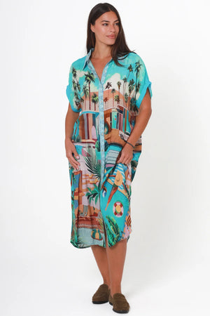 Pool Side Button Up Maxi Dress