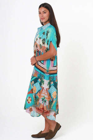 Pool Side Button Up Maxi Dress