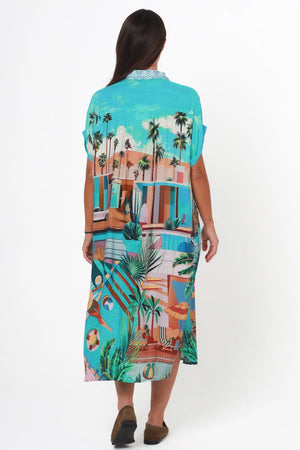 Pool Side Button Up Maxi Dress