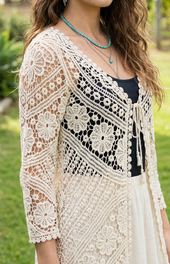 #Crochet Ornate Lace Cardi