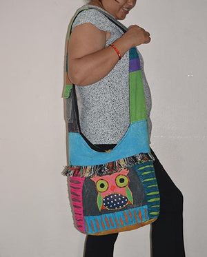 Applique Owl Cotton Jogi Bag