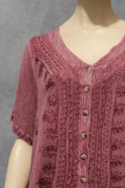 #Crepe Button Up Top