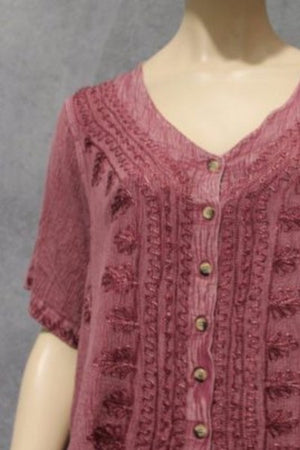 #Crepe Button Up Top