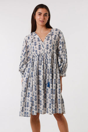 INDIRA 100% COTTON MIDI DRESS