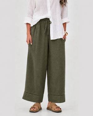 Ladder Trim Wide Leg Pants
