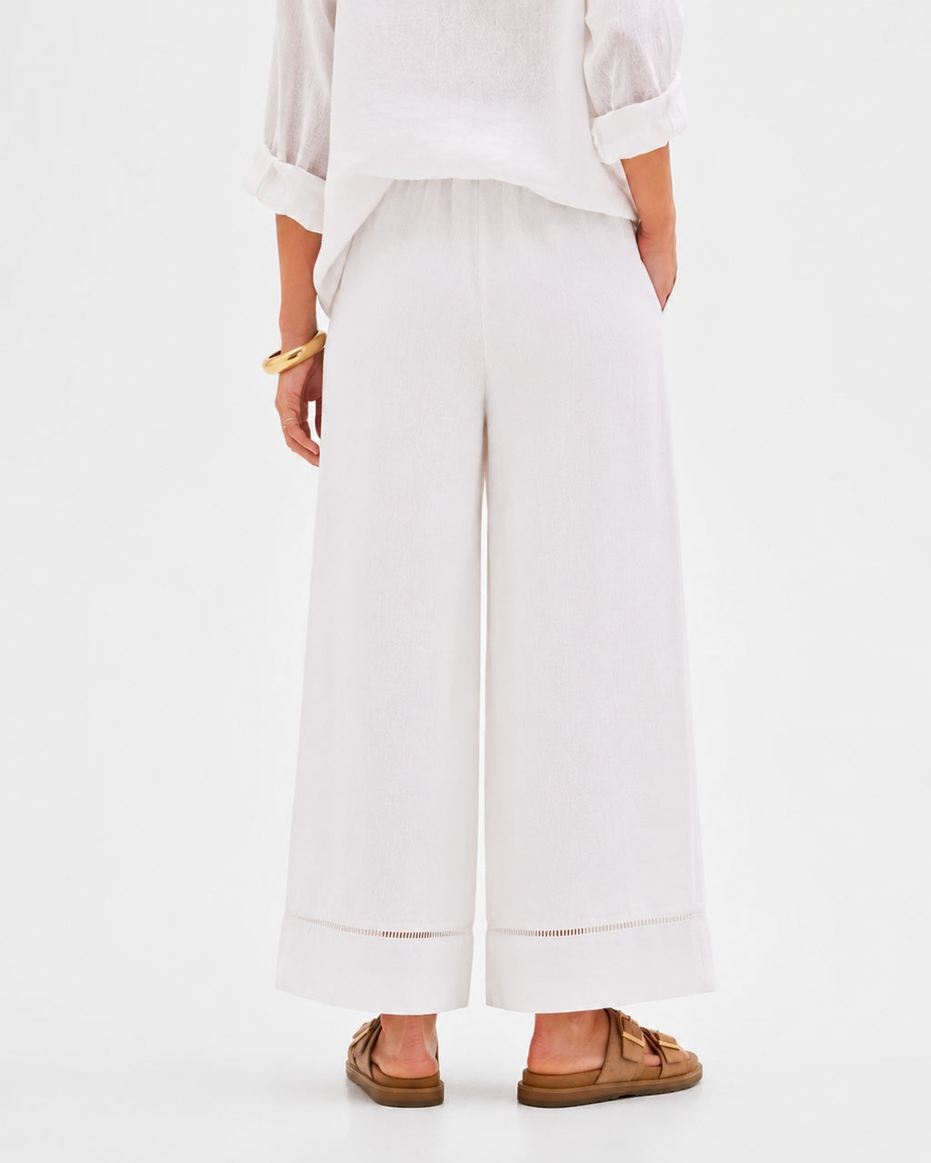 Ladder Trim Wide Leg Pants