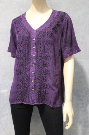#Crepe Button Up Top