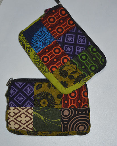 Joined Patches Cotton Purse