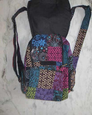 Many Patches Cotton Backpack