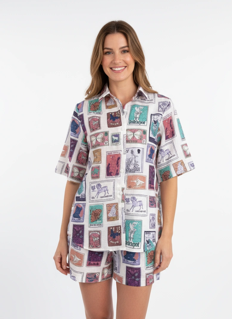 Postage Stamp Top/Short Set