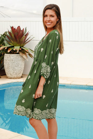 BROOKLYN MINI DRESS GREEN