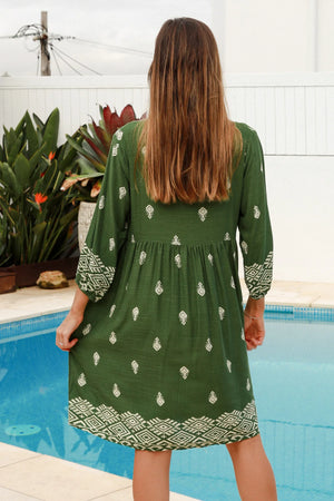 BROOKLYN MINI DRESS GREEN