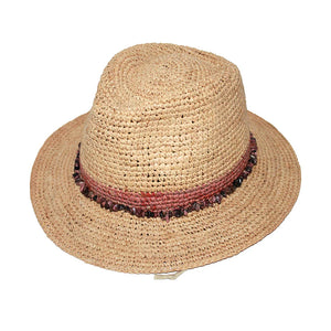 Natural Weaved Hat With Gems