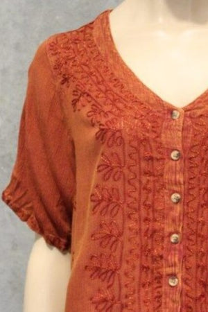 #Crepe Button Up Top