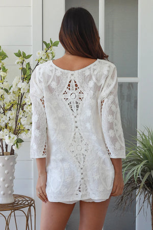 Crochet Diamond Embroidered Top