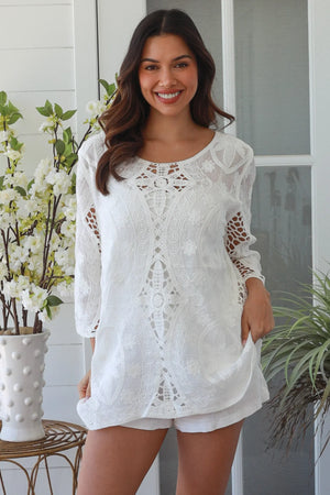Crochet Diamond Embroidered Top