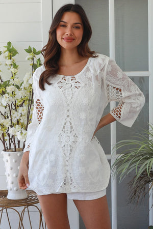 Crochet Diamond Embroidered Top