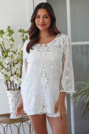 Crochet Diamond Embroidered Top