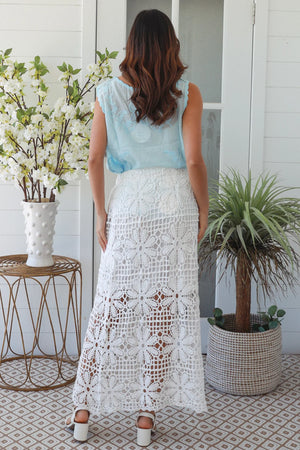 Cotton Embroidered Sleeveless Top