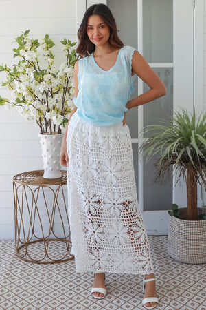Cotton Embroidered Sleeveless Top