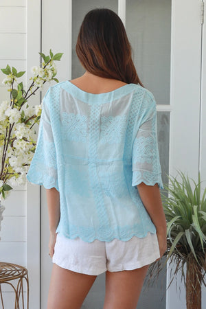 Anglaise Button Up Top RX044