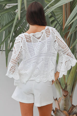 #Amerie Crochet Lace Long Sleeve Top