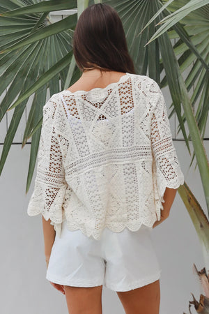 #Amerie Crochet Lace Long Sleeve Top