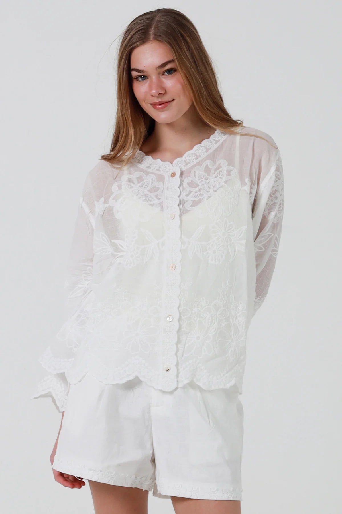 Vintage Floral Boho 3/4 Sleeve Blouse