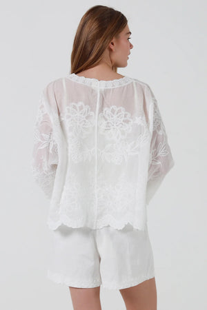 Vintage Floral Boho 3/4 Sleeve Blouse