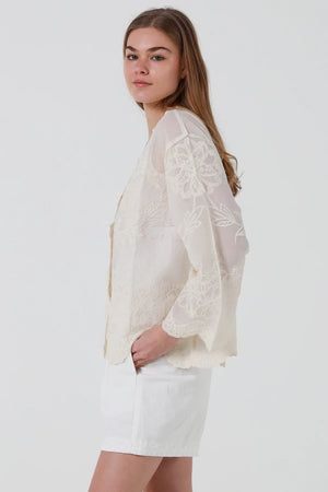 Vintage Floral Boho 3/4 Sleeve Blouse