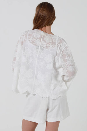 Ditsy Daisy 3/4 Sleeve Boho Blouse
