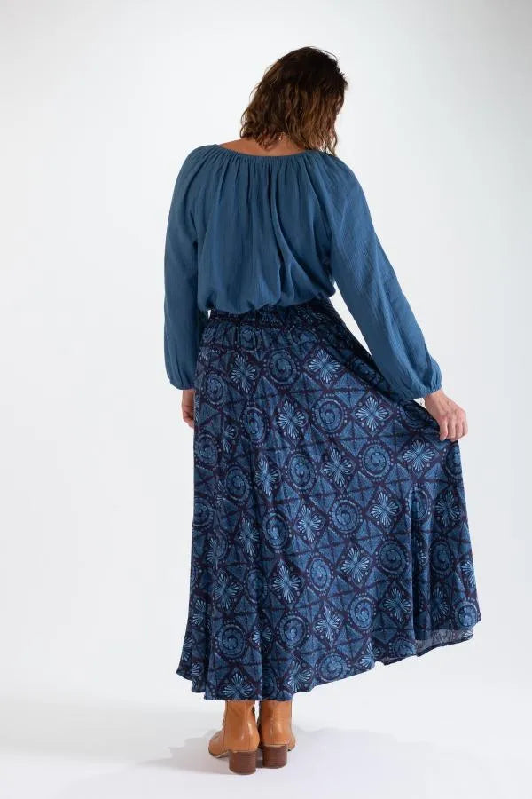 Sandy A-Line Rayon Maxi Skirt