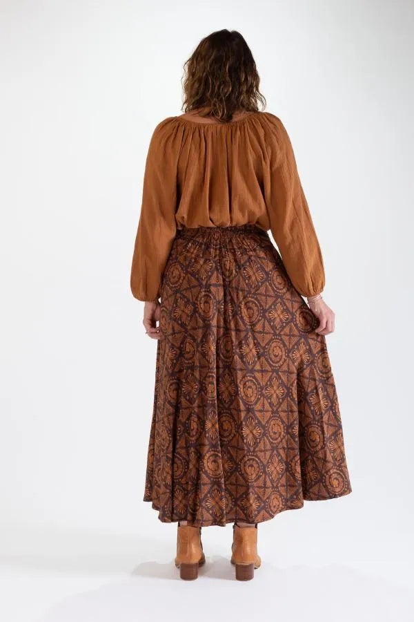 Sandy A-Line Rayon Maxi Skirt