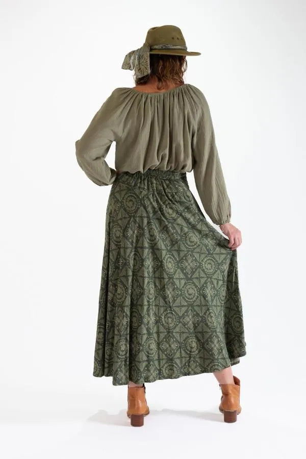 Sandy A-Line Rayon Maxi Skirt
