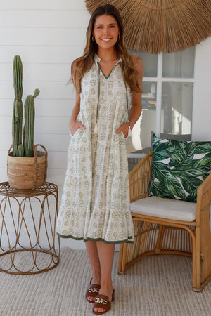 Dawn Cotton 4 Tier Midi Dress