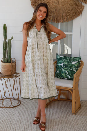 Dawn Cotton 4 Tier Midi Dress