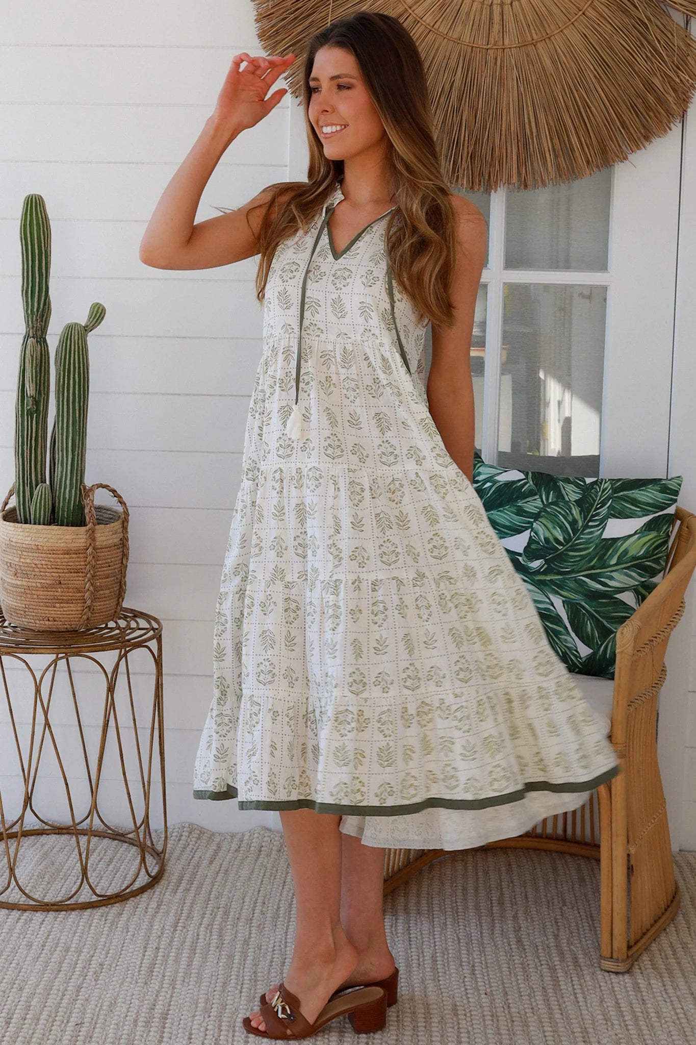Dawn Cotton 4 Tier Midi Dress