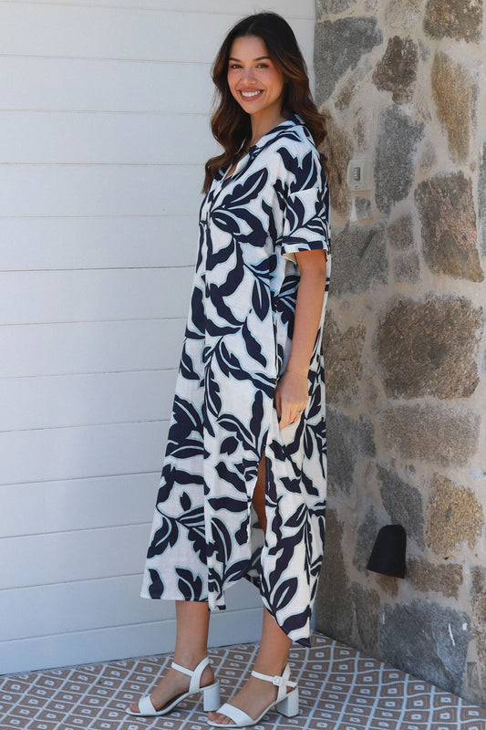 Faye Maxi Shirt Collared Dress