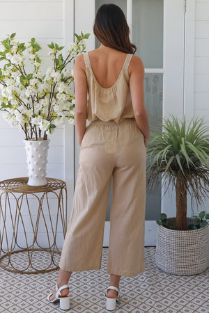 Khaki Straight Leg Pants