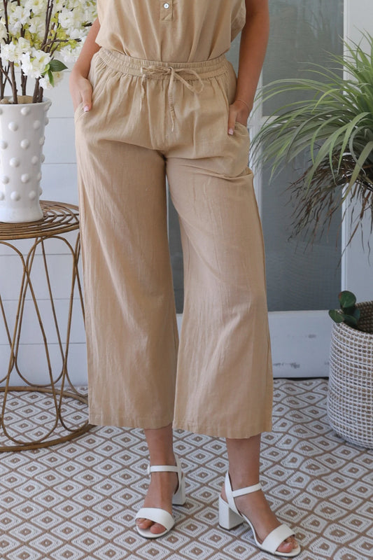 Khaki Straight Leg Pants