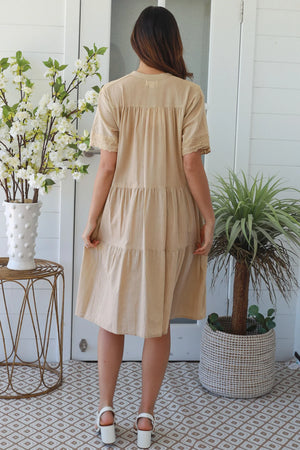 Olivia Grandpa Collar Midi Dress