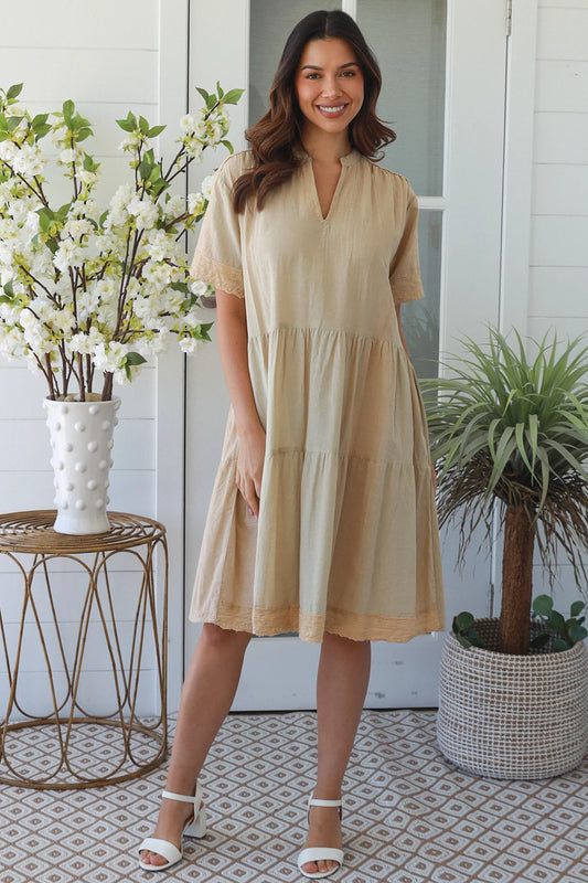 Olivia Grandpa Collar Midi Dress