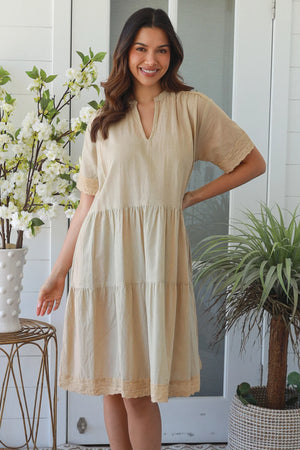 Olivia Grandpa Collar Midi Dress