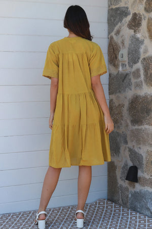 Charlotte Grandpa Collar Midi Dress