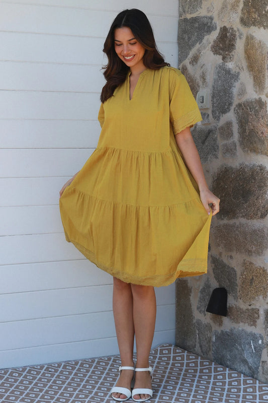 Charlotte Grandpa Collar Midi Dress