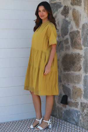 Charlotte Grandpa Collar Midi Dress