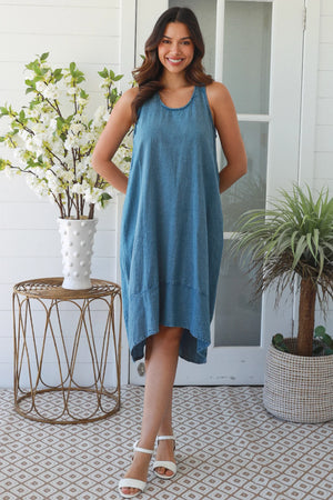 Denim Look S/Less Midi Dress