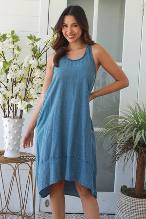 Denim Look S/Less Midi Dress